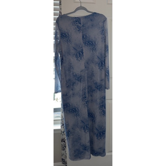NWT Rita Ora x Primark Womens XL Blue Snakeskin Print Mesh Maxi Dress - Picture 8 of 8